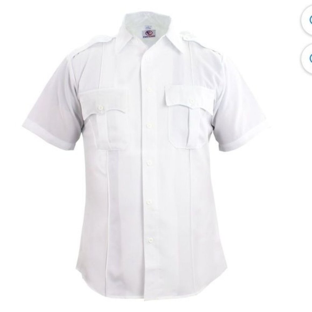 Elbeco Mens Short Sleeve White Button-Up Shirt
